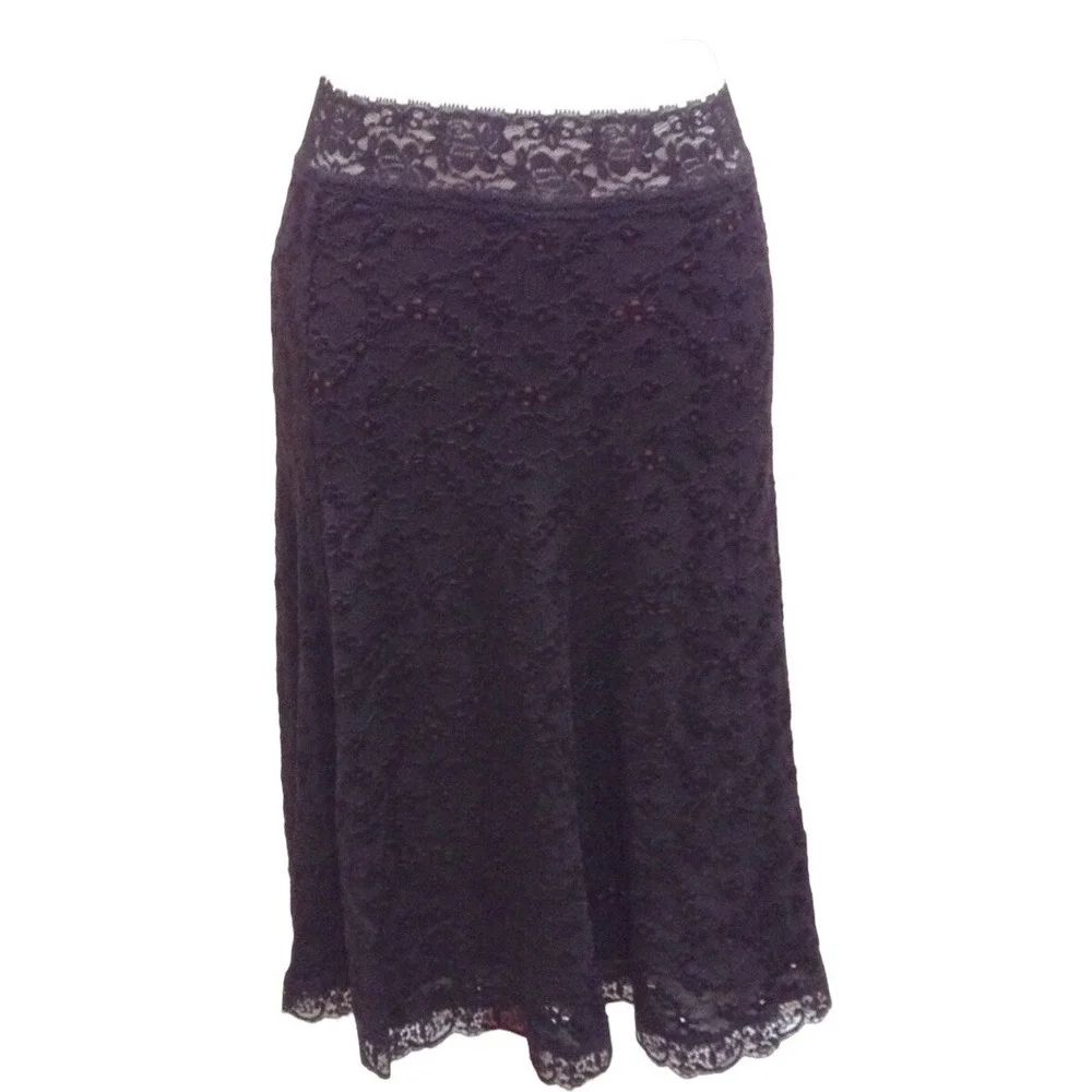 Women's CAbi Skirt Black Lace Stretchy Above Knee Size Medium - Picture 2 of 6
